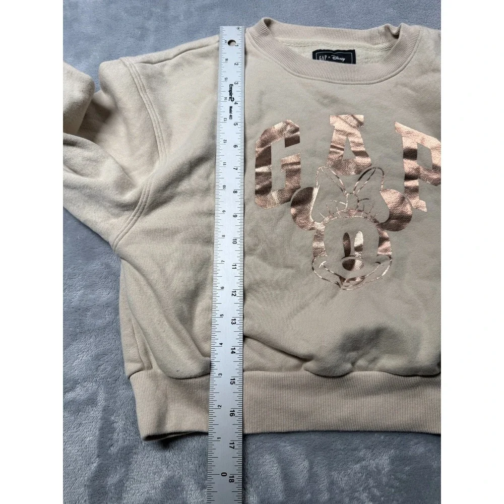 Gap x Disney Minnie Mouse Sweatshirt Girls Medium Brown Fleece Lined Graphic